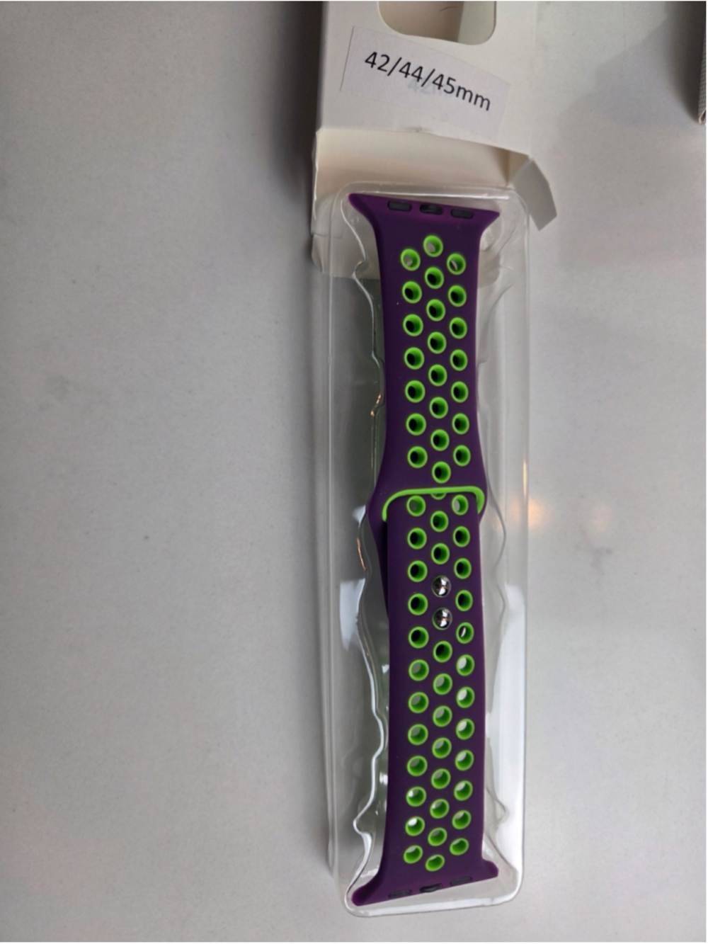 Compatible with Apple Watch Sport Band 42mm 44mm 45mm Purple Green Silicone